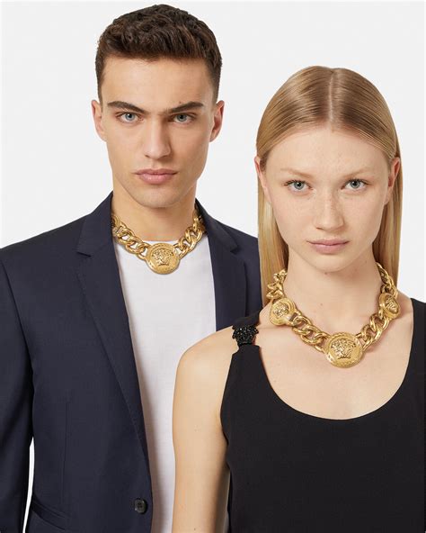 versace gold medusa chain necklace